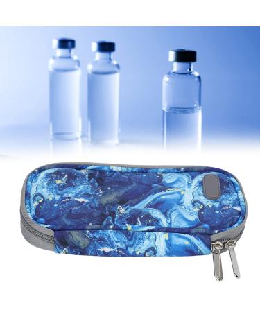 Insulin Cooler Travel Case Multilayer Lightweight Insulin Refrigerated Bag Portable Medicine Cooling Bag Without Ice Pack(Blue)