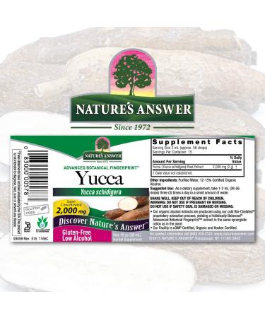 Nature's Answer Yucca 2000 mg Liquid Extract - 1 fl oz (30 ml) for Joint & Digestive Health - Buy Online on GoSupps.com