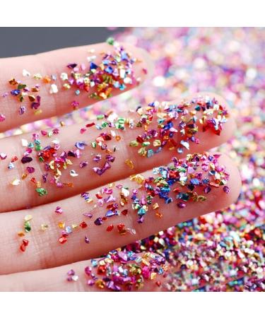 dijiusidy Nail Art Crushed Glass Stones Irregular Glitter Crystal Fragment DIY Rhinestone Fillers Mobile Phone Jewelry Making Mixed Color - Buy Online on GoSupps.com