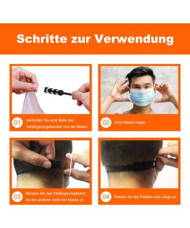 Feloyal Hearing Protection Mask Extensions - 10 Non-Slip Adjustable Buckles for Better Fit - Black (19 cm) | International Shipping - Buy Online on GoSupps.com