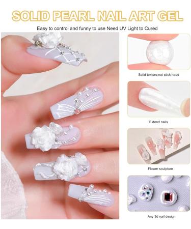  G n rique 3D Nail Gel Solid Nail Gel Solid Nail Gel 3D Non Sticky Solid Nail Gel 5G White Manicure Supplies for Drawing Moulding and Decoration Easy Dry - Buy Online on GoSupps.com