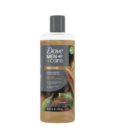 Dove Men+Care Body Wash Sandalwood + Cardamom Oil to Rebuild Skin in the Shower with Plant-Based Cleansers and Moisturizers 18 oz
