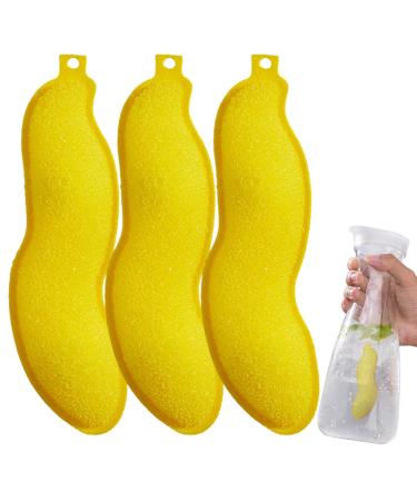 Bottle Cleaning Sponge Reuseable Beans-Shaped Bottle Cleaning Sponge Cute Heat Resistance Bottles Sponge for Internal Cleaning Small Mouth Bottle Internal Cleaning Sponge Yellow