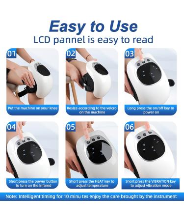 Knee Massage Device for Joint Pain Relief | Wireless Heat & Vibration | 3 Heat Levels & LCD Screen - Buy Online on GoSupps.com