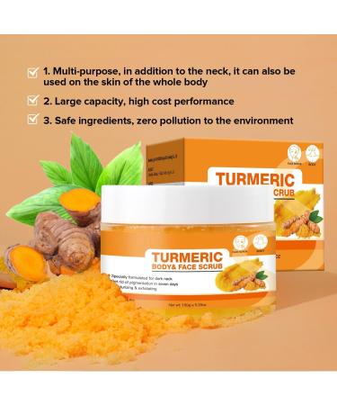 Turmeric Body Scrub - Dark Spot Exfoliating Body Scrub for Face & Neck Armpit Foot Butt Back - Moisturizing Body Exfoliator Scrub & Acne Blackhead Remover - Natural Body Skin Care Scrub - Buy Online on GoSupps.com