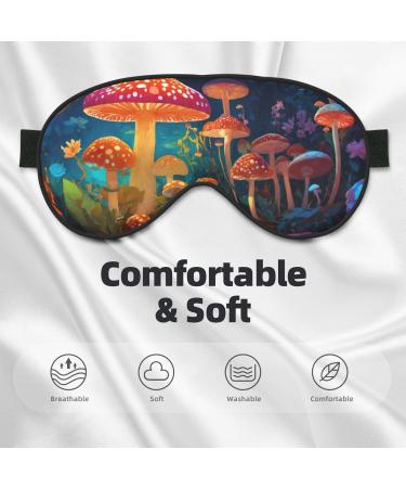 Mushroom Print Unisex Sleeping Eye Mask | Soft Light-Blocking Comfort for Restful Sleep - Buy Online on GoSupps.com
