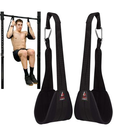 Legend Legacy Ab Straps for Pullup Bar Attachment & Abdominal Muscle Building Ab Sling Straps for Padded Arm Support - Hanging Workout Pull Up Straps for Men & Women Black