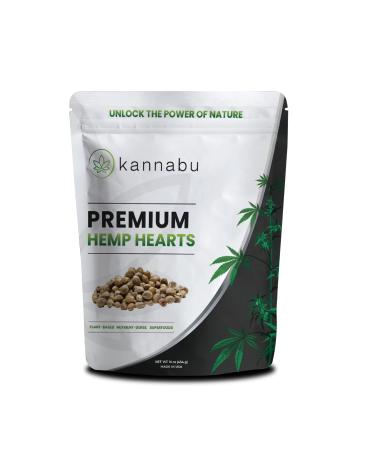 Kannabu Premium Hemp Hearts | Hulled Hemp Seeds | Plant Based Superfood | Omega 3-6-9 | Fiber Vitamins & Minerals | Vegan Gluten-Free Keto-Friendly Kosher & Non-GMO (Pack of 1)