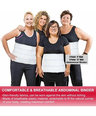 Abdominal Binder Lower Waist Support Belt - Post-Surgical Compression Wrap for Men and Women - 4 Panel Design - Large/X-Large Size (45-60) - 12 High - Buy Online on GoSupps.com