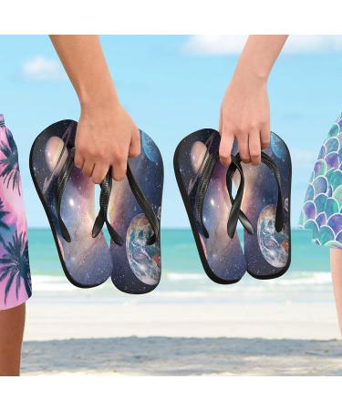 Mnsruu Universum Galaxy Space Flip-Flops | Stylish Sandals for Men & Women - Perfect for Travel Hotel & Spa - Buy Online on GoSupps.com