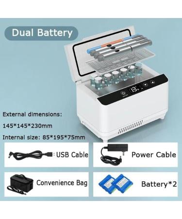 Portable High-Capacity Insulin Refrigerator Double-Layer Refrigerator Small Medical Travel Refrigerator USB Display Screen LED Travel Box Medicine Refrigerator 2- 2*battery - Buy Online on GoSupps.com