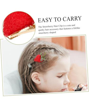 TINEASUR Strawberry Barrettes Strawberry Hair Barrettes for Women Strawberry Hair Clip Women Hair Clip Strawberry Hair Accessories Women Hair Barrettes Fruits Hair Clip Hairpin - Buy Online on GoSupps.com