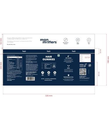 Man Matters Biotin Hair Gummy for Healthy Hair | No Sugar Added | Biotin Gummies with Hair Vitamins | Vitamin A Vitamin C Vitamin E & Zinc | 60 Gummies - Buy Online on GoSupps.com