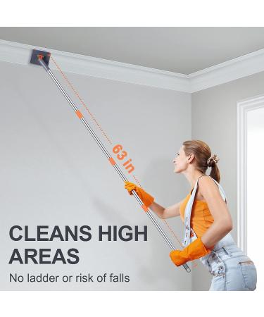 ROKOXIN Baseboard Cleaner Tool with Long Handle | Mop for Baseboard Molding, Walls, Ceilings, Windows | Includes 6 Reusable Microfiber Pads - Buy Online on GoSupps.com