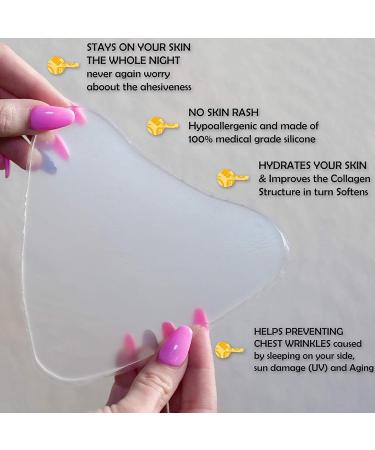 PHCOMRICH 2 PACKS Chest wrinkle pads 100% Medical Grade Silicone Decollette Pads for Prevent and Eliminate Chest Wrinkles Anti-Aging Pads Women - Buy Online on GoSupps.com