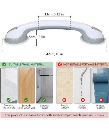 2PCS 16" Grab Bars for Bathroom Non Skid Shower Handle Grab Bars for Bathtubs and Showers Removable Shower Handrails for Safety Hand Rail Support for Tub Handicap Elderly Injury Kid pregnant woman - Buy Online on GoSupps.com