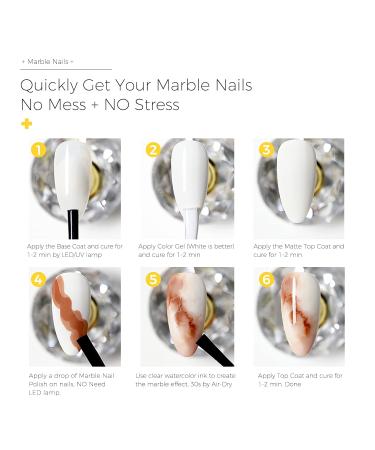 8-Piece BURANO Marble Nail Gel Polish Set - Blooming Marble Effect Tints for Nail Art - Buy Online on GoSupps.com