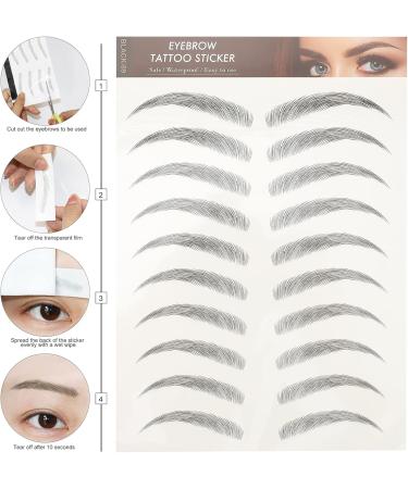  SOLUSTRE SOLUSTRE 12 Sheets Eyebrow Tattoo Stickers Waterproof Eyebrow Transfers Exfoliating Stickers for Women and Girls - Buy Online on GoSupps.com