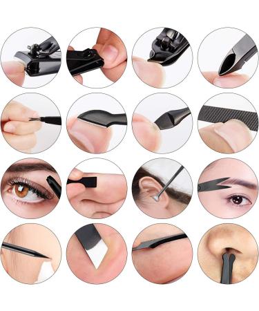 Leipple Manicure Set Professional Nail Clipper Kit Pedicure Kit - 16 pcs Stainless Steel Grooming Kit - Nail Care Tools with Luxurious Leather Travel Case (Brown) - Buy Online on GoSupps.com
