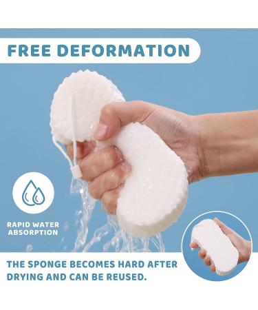 Decwxon Ultra Soft Exfoliating Bath Sponge for Adults, Children, and Pregnant Women - Dead Skin Remover and Painless Scrub (White) - Buy Online on GoSupps.com