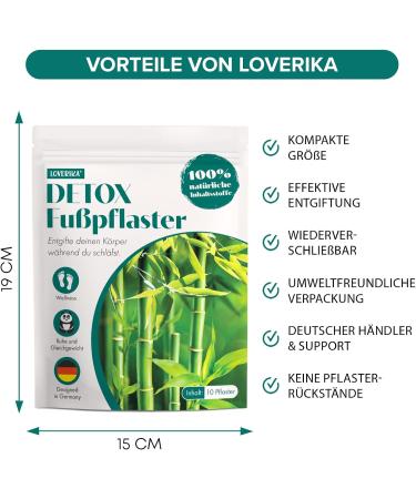 Loverika Detox Foot Pads - Enhanced Recipe 100% Natural Ingredients Boost Energy & Well-Being | 10 Pieces for Cleansing & Detoxification - Buy Online on GoSupps.com