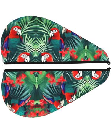Tropical Flower Parrot Coral Velvet Dry Hair Cap Ideal for Home Travel Pool Parties & Beaches | Shop Now - Buy Online on GoSupps.com