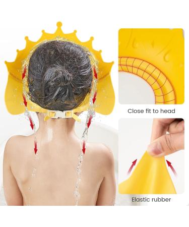 FUNUPUP Baby Shower Cap - Adjustable Hair Washing Shield for Kids - Yellow Crown Design - Buy Online on GoSupps.com