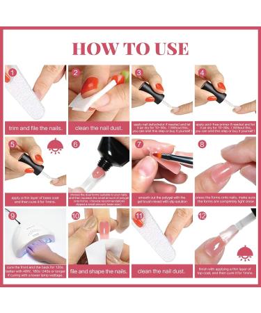 Morovan Poly Gel Nail Kit - 20 Colors Poly Gel Extension Set for Art Nails - DIY Manicure Kit for Beginners - Pink Poly Gel Color Packs - Buy Online on GoSupps.com