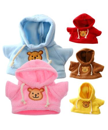 Teddy Bear Clothes 5Pcs Doll Clothes Bear Hoodie Fit 6-8 Inches Bears Cute Stuffed Animals Clothes Doll Decoration for DIY Dressing Bear Toy