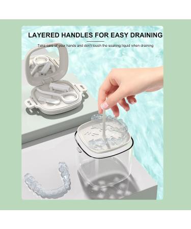 Mundschutzetui - Hierarchical Hollow Tedge-Aligner Case with Mirror Brush | Transparent Travel Utensils for Mouth Protection Night Protection & Oral Care | Zagaro White - Buy Online on GoSupps.com