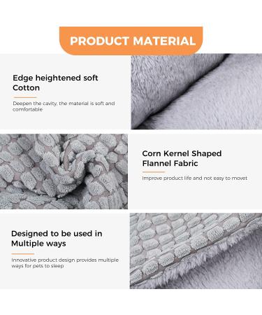 Alalulu Hooded Blanket Small Dog and Cat Bed | Donut Round Calming Pet Cave for Indoor Pets | Anti-Slip, Water/Dirt Resistant Base | Machine Washable | Multiple Colors | 2 Sizes Available | Grey Corn K - Buy Online on GoSupps.com