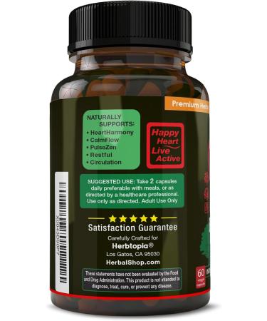 Herbtopia Eternal Health Blood Pressure Support Supplement Heart Health & Blood Circulation Formula with CoQ10 K2 MK7 Black Garlic Hawthorn Olive Leaf & Dan Shen 60 Capsules - Buy Online on GoSupps.com