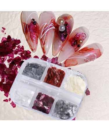 Nail Art Decoration Shimmer Texture Nails Slices Abalone Shell Nail Flakes Irregular 3D Glitter(YM-31) - Buy Online on GoSupps.com