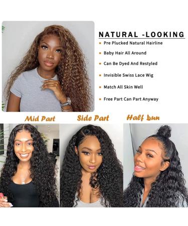 Deep Wave 360 Lace Front Human Hair Wig 20 Inch | Pre Plucked, HD Transparent Lace, 150% Density | Natural Black for Black Women - Buy Online on GoSupps.com