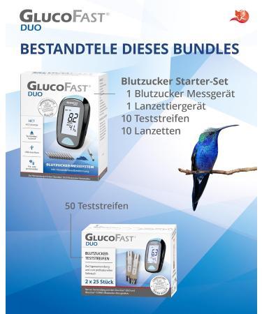 Gluco-Fist Duo Blood Sugar Measuring Device (MMOL/L) Set | 60 Test Strips & 10 Lancets | Certified High Accuracy Diabetes System | Easy to Use - Buy Online on GoSupps.com