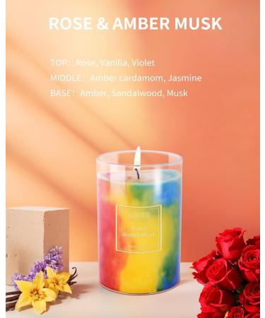 Rose Candle | 15oz Hand-Poured Soy Wax | 90-Hour Burn | Vibrant Romance Aromatherapy | Perfect Candle Gifts for Women | Scented Rose & Amber Musk - Buy Online on GoSupps.com