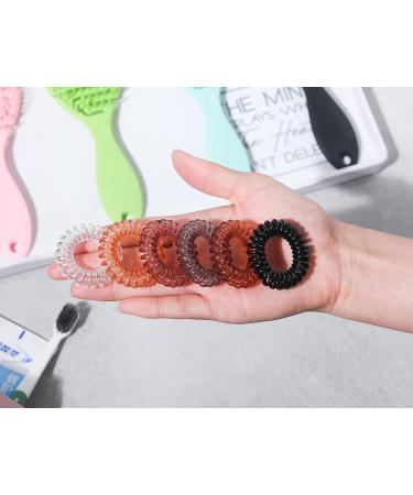 24 Pcs Elastic Spiral Hair Ties - No Crease Coil Ponytail Holders for Women/Girls - Phone Cord Hair Accessories - 6 Colors - Buy Online on GoSupps.com