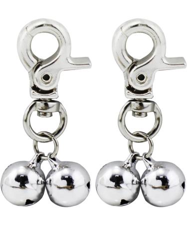Alohha 2 Pack Pet Products Charm Triple Bell Pendant for Dog Cat Collar Decoration and Training (Silver) - Buy Online on GoSupps.com