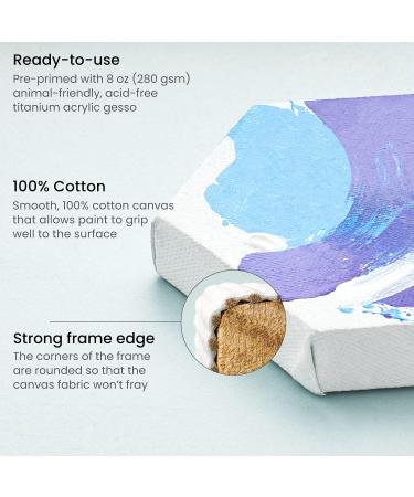 Arteza Hexagonal Blank Canvas Bulk 12 Pack - 2 Stretched Canvas, 100% Cotton, Gesso-Primed for Acrylic Pouring - Art Supplies for Adults - Buy Online on GoSupps.com