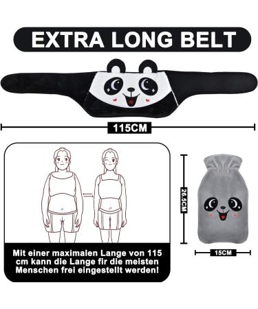 3-in-1 Portable PVC Panda Hot Water Bottle | Soft Waist Cover & Hand Warmer for Pain Relief - Ideal for Kids & Adults - Buy Online on GoSupps.com