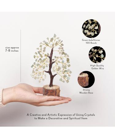 Green Jade Crystal Tree - Spiritual Gift for Women | Jade Tree Decor for Living Room | Birthday Gift for Her & Him | Jade Stone Tree of Life - Lucky Tree Crystal Gift - Buy Online on GoSupps.com