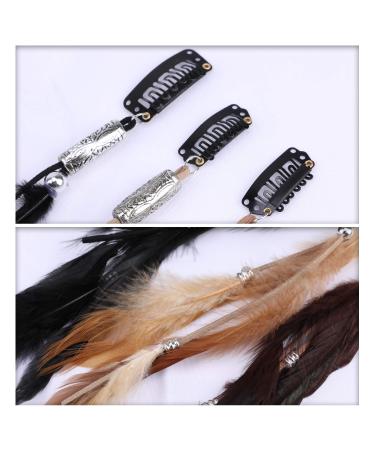 MWOOT Handmade Feather Clip in Hair Extension 6Pcs - Hippie Hair Headwear for Halloween Cosplay - Buy Online on GoSupps.com