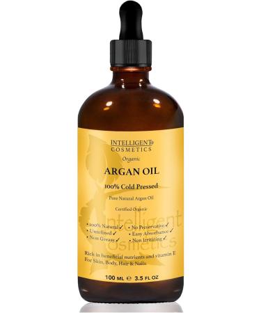Argan Oil Pure and Organic - 100% Cold Pressed Vegan Unrefined Extra Virgin Unroasted Natural Oil of Morocco in amber glass dropper bottle - Buy Online on GoSupps.com