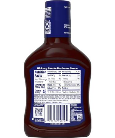 Kraft Hickory Smoke Slow-Simmered Barbecue BBQ Sauce 17.5 oz Bottle (Pack of 2) Bundle With a Snack Scout Basting Brush - Buy Online on GoSupps.com
