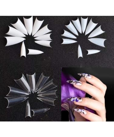 Anewish 500 PCS White Artificial Fingernails - DIY Nail Art Tips in 10 Sizes for Nail Studios - Buy Online on GoSupps.com