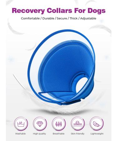 Halskrause Dog Leak Protection - Adjustable Soft Collar Tape Breathable Elizabethan Neck Band for Pets (Size S Blue) | Eco-Friendly Dog Collar - Buy Online on GoSupps.com