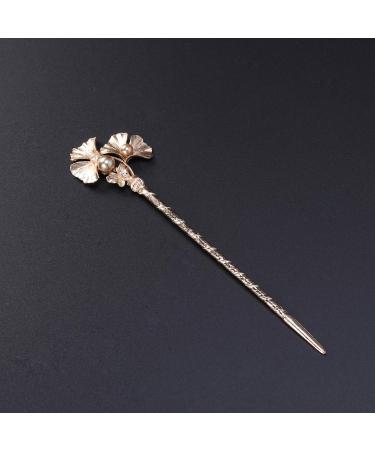 Lurrose Vintage Ginkgo Leaf Hair Chopsticks | Retro Brown Hairpin & Barrette Hair Decor - International Shipping Available - Buy Online on GoSupps.com