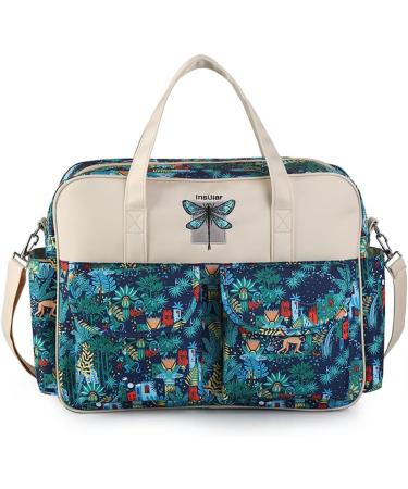 Kamay's Waterproof Mummy Shoulder Diaper Bag w/ Changing Mat - Green Forest Monkey - Buy Online on GoSupps.com