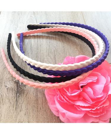 Pack of 12 Thin Hair Bands for Girls & Women - Yazon Model 2 Plastic with Teeth Narrow | International Shipping Available - Buy Online on GoSupps.com