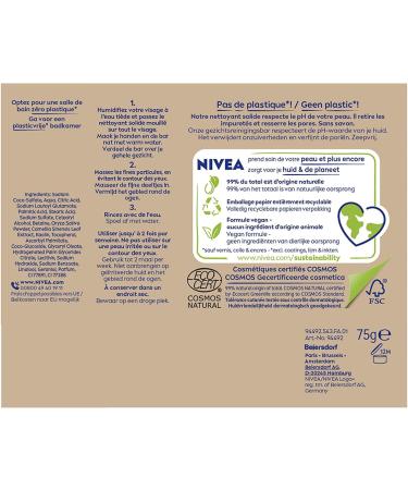 NIVEA NATURALLY Clean Solid Facial Cleanser Pore Minimizing Scrub (1 x 75 g) Soap-free pH-neutral exfoliating purifying care for the skin - Buy Online on GoSupps.com